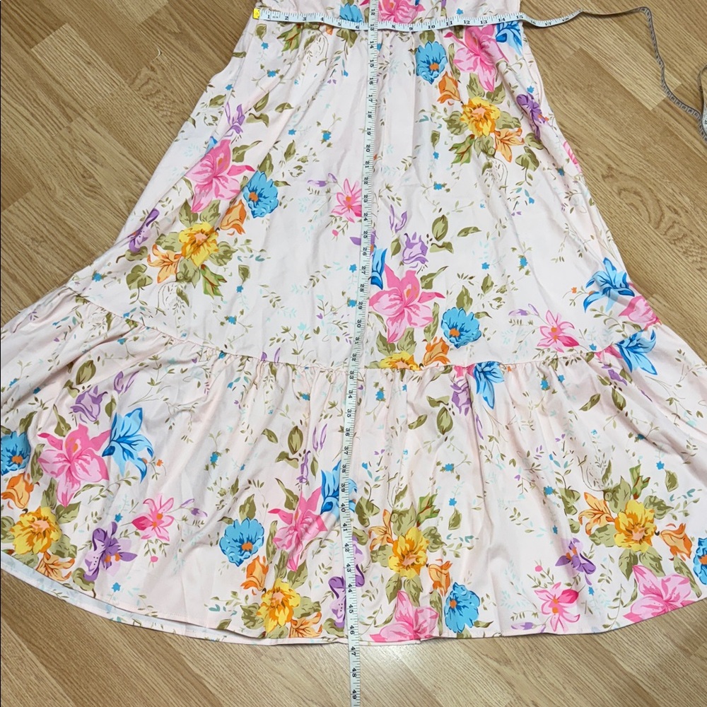 SHEIN Floral Square Neck Cottagecore Midi Dress Feminine - Picture 3 of 5